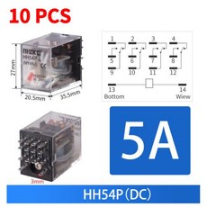 도매 소형 제어 릴레이 중간 AC 12V DC C24 AC220 HH52P HHH53P HH54P HHH62P HHH63P HHH64P 10 개, 24) HH54P DCx10 24V, 1개