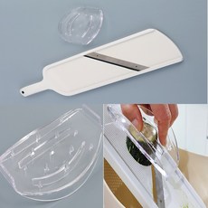 주방용 안전홀더 슬라이스칼 1p 슬라이서 양배추 무쌈 오이팩 양파 스텐칼날 화이트 손잡이형, 1개