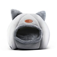 고양이 숨숨집 침낭 겨울 푹신한 바구니 터널 침대 작은 개 개집 애완 동물 따뜻한 제품 은신처, M-33x33x33, 1개