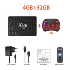 스마트 TV 박스 쿼드 코어 셋톱 박스 HD 4K AV1 24G 5G 듀얼 와이파이 6 BT5 고속 미디어 플레이어 1000M 안드로이드 12 X98H 프로 4G 64G, 28) 영국 플러그  4G 32G Keyboard - 4k디빅스플레이어