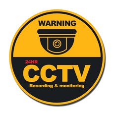 [오오이오]CCTV 촬영중 디자인 표지판, 1세트, 원형