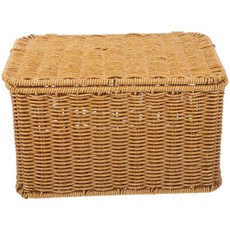 짠 보관함 침실 옷 정리함 통 뚜껑 위커 바구니 장식 등나무, A.29X19CM, 1개