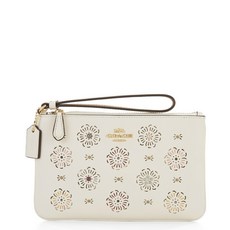 COACH Tea Rose Ivory Chalk Wristlet Strap Leather 27089B NWT $95