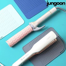 정군상점 실리콘 고데기받침 매트 고데기내열패드 고데기정리함, 민트