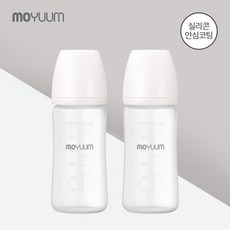 [모윰] 안심코팅 노꼭지 유리젖병 240ml 2팩, 단품, 2개