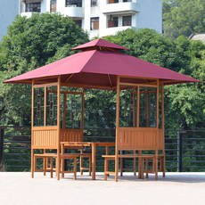 DIPYLON 모던 야외 정원이든 사각 정자 방부정 차수차양정 농가악정자, 8인승 거리and 두꺼운 베젤컬러의 정-신상