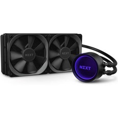 NZXT 크라켄 X53 240mm RLKRX5301 AIO RGB CPU 리퀴드 쿨러 회전 인피니티 미러 디자인 개선된 펌프 캠 V4로 구동 커넥터 AERP 120mm 라디에이, Kraken X, Schwarz