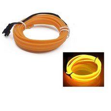 자동차 인테리어 분위기 조명 LED 스트립 DIY 유연한 EL 콜드 라이트 라인 튜브 와이어링 USB 스위치 자동 장식 주변 빨간색 5V, Yellow strip_4M, 39) Yellow strip 4M