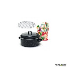 키친아트 냄비 직화냄비 장갑포함 26cm 직화구이 주방장갑 구이냄비 고구마냄비 군밤냄비, 1개