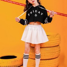 kirahosi 봄 여아 주니어 힙합 재즈 공연 댄스복 128호+ 덧신 증정 Tyqne82