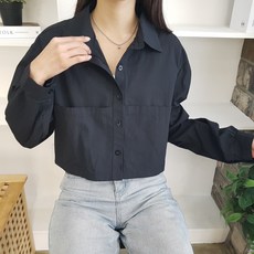 상상그이상 여성용 빅포켓 밑단스트링 면소재 셔츠 남방 가볍게 걸치기 좋은 투웨이 루즈핏 깔끔한 카라넥 긴팔셔츠 단정한 데일리룩