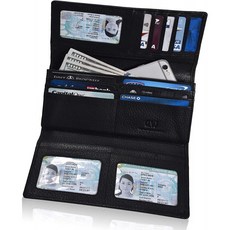 RFID 가죽 클러치 지갑 신분증 창구 부착 카드 슬롯 동전 지갑 - LEVOGUE Black Floater MEDIUM에서 직접 제작