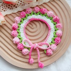 네오바트 미니로즈 고양이 강아지 니트 스카프 케이프, 1개, 핑크