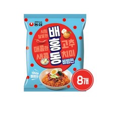 농심 배홍동 비빔면 멀티(4입) x 2봉(총8개입) 넉넉한 비빔장 봉지라면 비빔라면, 1세트