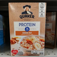 Quaker (미국마트) 1+1+1 퀘이커 바나나넛 프로틴 오트밀 366g Protein instant Oatmeal Banana Nut 12.9oz(366g), 3개