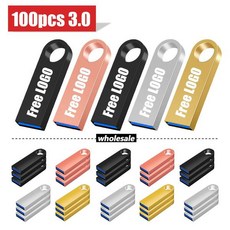 읽기 빠른 디지털 USB 스틱 및 드라이브 걸이식 스틱 금속 낙하 방지 30 플래시 드라이브 노트북, 16GB -100pcs, gold