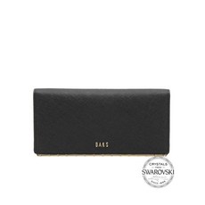 닥스 악세서리 여성 19FW [KAREN] 블랙 가죽 스와로브스키 크리스탈 2단 장지갑 DCWA9F702BK 여성장지갑