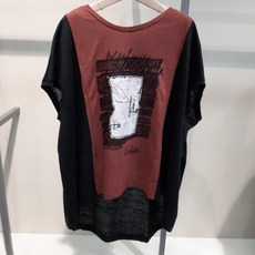 [행복한백화점][디데무]포인트 자수 가오리 티셔츠 (블랙) EW1908964