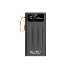 PYHO 20000mAh 보조배터리 급속충전 보조배터리 66W고속충전 케이블 4in1 캠핑용보조배터리 LED잔량 숫자표시 곰세마리, 블랙