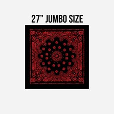 [로스코/국내배송] 27INCH BIG TRAINMEN BANDANA (BLACK+RED) 반다나 빅사이즈