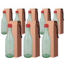 가인글로벌 청색 기름병350 + 코벤트캡 빨강 + 포장박스 세트, 8세트, 350ml