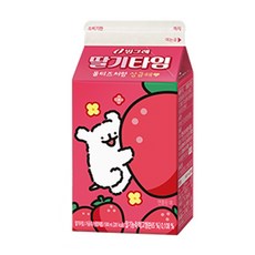 빙그레 딸기타임 냉장우유, 28개, 500ml
