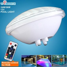 수영장 조명 분수 연못 LED IP68 방수 흰색 차가운 RGB 램프 Par56 24W 12V, 02 웜 화이트, 01 24W