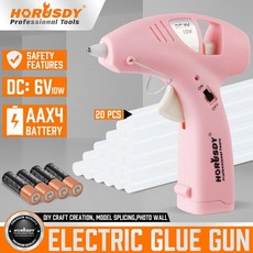 핑크 핫 멜트 글루건 DIY 공예 수리 도구 무선 7mm 글루스틱 선물 10W, 02 02 White, 01 01 10w, 1개