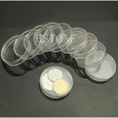 10PCS 적용 원형 클리어 케이스 동전보관캡슐 홀더 원형 플라스틱 37mm 분명한