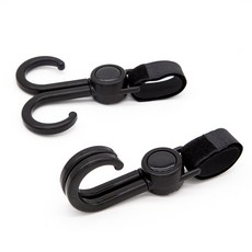 후크 훅 유모차 액세서리 학위 2PCS 회전 주최자 360 새로운 걸이 다목적, black new 2pcs, 1개