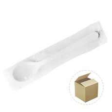개별포장 일회용 롱스푼 화이트 18cm, 2000개, 1개
