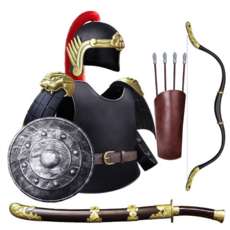 삼국 시대 고려 삼국지 고구려 키즈 주니어 어린이 장군 중세 고대 기사 갑옷 갑주 활 궁 검 보검 무기 코스튬 코스프레 갑옷 투구 방패 세트 검 선물 전사 시대 칼 방패