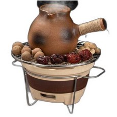 원형 캠핑화로 바비큐 훈연기 숯불 삼겹살 불멍 구이, 1개, 가장자리 스토브+스테인레스 스틸 메쉬+까치발