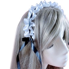 여성용 리본 모양 헤드후프용 플리츠 레이스 메이크업 장식품 파티 헤어웨어