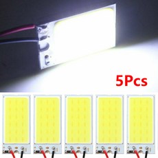 최신 5pcs DC12V 화이트 COB 18LED 패널 자동차 인테리어 돔 전구 T10 Festoon 12V 램프 LED 조명, 5개