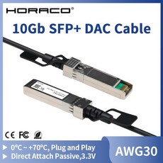 HORACO 부착 구리 패시브 케이블 10G SFP DAC 0.5M1M2M3M 시스코 미크로틱 넷기어 Zyxel 스위치용, 01 WHITE