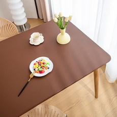 라비드엘 방수 가죽 테이블 식탁보 커버, 브라운, 70 x 130cm, 1개