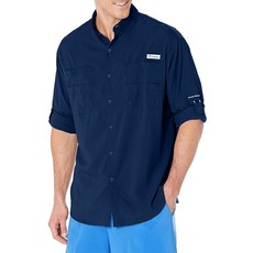 Columbia 남성용 PFG 타미아미 II UPF 40 긴팔 낚시 셔츠 시티 그레이 6X 빅앤톨