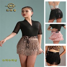 라틴 라인 수술 짧은 치마 룰루 랩 힙스카프 댄스복, D