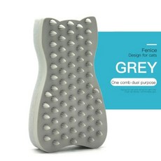 Fenice 애완 동물 강아지 고양이 목욕 장갑 브러시 빗 고무 모피 손질 마사지 샤워 머리 제거, grey, 1개