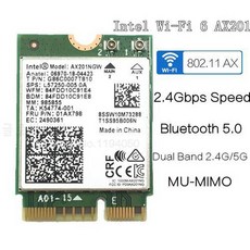 인텔 와이파이 6 AX201 블루투스 5.0 듀얼 밴드 2.4G / 5G 무선 NGFF 버튼 E, 상세내용참조