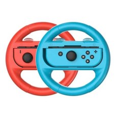 레이싱핸들 플스 닌텐도 PS5 호환 거치대 포함 2PCS 레이싱 스티어링 휠 Nintend Switch Joy Con 핸들 NS N 스위치 게임 콘솔 액세서리 용 혁신적인 인체 공, 2)Red Blue