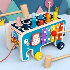 몬테소리 어린이용 나무 Whac-A-Mole 장난감 다기능 비트 슬라이드 조기 학습 교육 감각 Bab 어린이 선물, [04] D, 1개