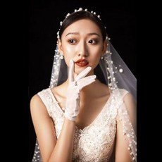 [해외] 패션 진주 페르시 웨딩 베일 빗 3 M 화이트 보리 롱 TULLE 웨딩 액세서리 신부 웨딩 베일