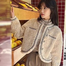 [오너클랜] 간절기 밍크 퍼 숏 자켓 밍크퍼자켓 퍼자켓 봄자켓