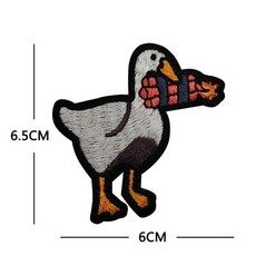 만능가위 귀여운 만화 동물 자수 패치 칼 오리 거위 개구리 스티커 전술 액세서리 사기 배지 후크 및 루프, [07] V01581-1, 1개