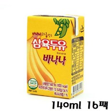 바나나과즙함유 영양간식두유 140ml 16팩 바나나맛 두유