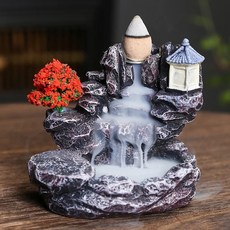 폭포 인센스 홀더 역류향 향피우기 테라피 미니 분수대, 02, 1개