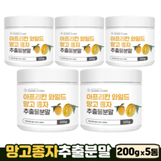 망고 씨앗 100% 추출 분말 베타카로틴 단백질 식이섬유 아프리카 와일드망고, 5개, 200g