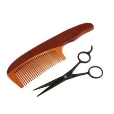 Zeyuan 턱수염 빗 수염 브러쉬 브러쉬 빗 가위 키트, 1개